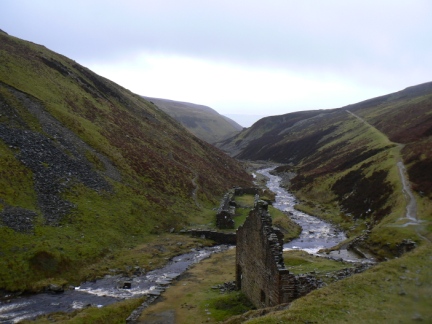 Looking back down at Blakethwaite Smelt Mill