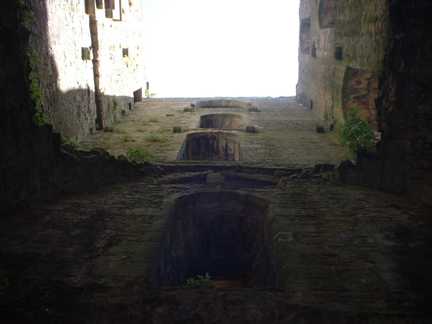 Looking up inside the East Tower of Bolton Castle