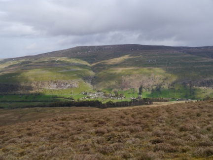 Buckden nestled below the slopes of Buckden Pike