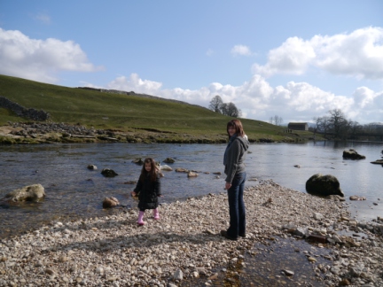 Lisa and Rhiannon by the Wharfe