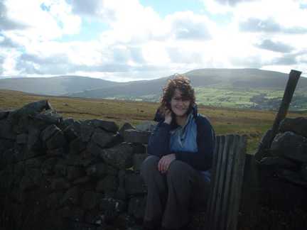 Lisa with Great Coum behind her