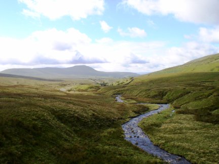 Looking back down Little Dale Beck towards Ingleborough