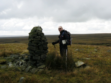 Matt by the large cairn on Arndale Hill