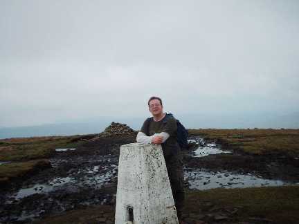 On the summit of Buckden Pike