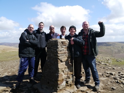 Group shot on the top of Pen-y-Ghent