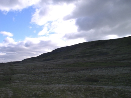Looking up to Penhill Scar