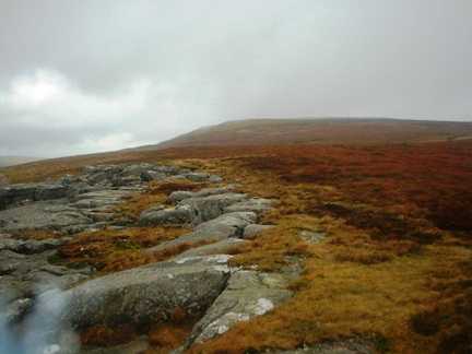 Looking back up to White Mossy Hill from Millstones
