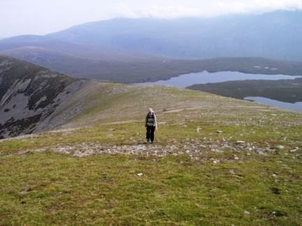 Lisa climbing Beinn Bharrain