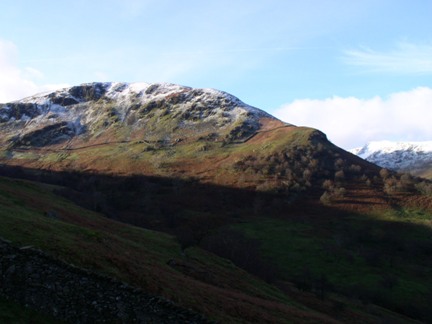 Birks from the route on to Arnison Crag