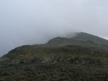 Looking back at the top of Bow Fell