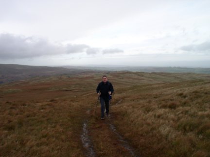 Dave climbing Selside Pike
