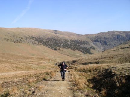 Dave climbing out Glenridding
