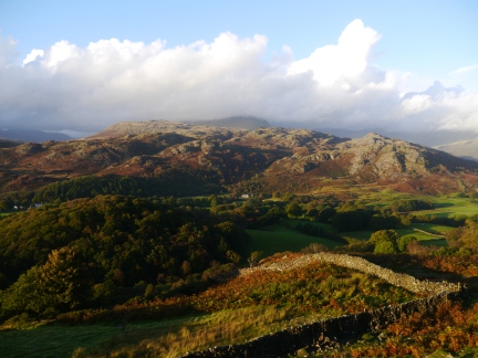 Looking across Eskdale to the Eskdale Youth Hostel