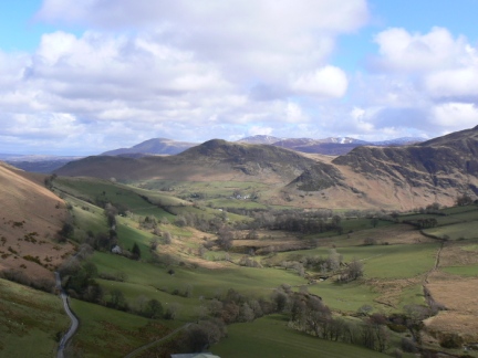 Looking along Keskadale towards Cat Bells