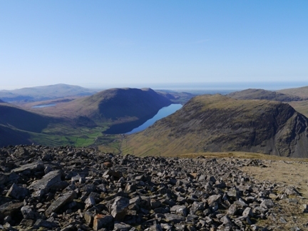 Wastwater from just below the summit of Kirk Fell