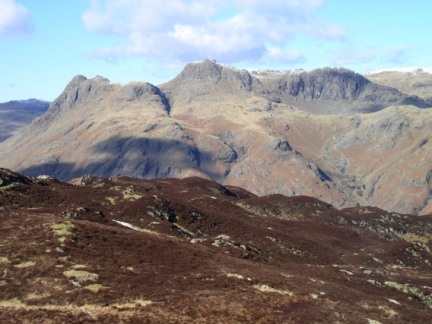 The Langdale Pikes from Lingmoor Fell
