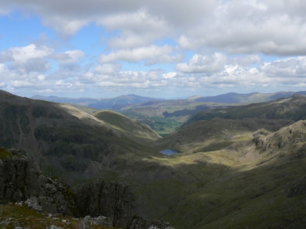 Looking across Sty Head towards Blencathra from Lingmell