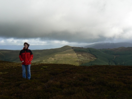 Lisa on Brown How with Lord's Seat in the distance