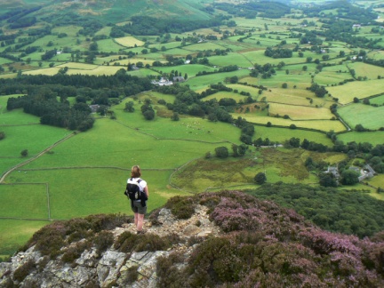 Lisa looking back down to the Kirkstile Inn