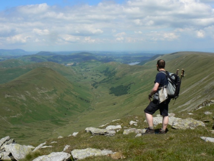 Enjoying the view of Martindale from Rampsgill Head