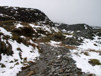 The Miner's Path climbing up to Low Water