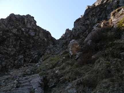 The final section culminated in a scramble up this gully
