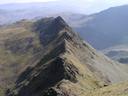 Looking down at Striding Edge