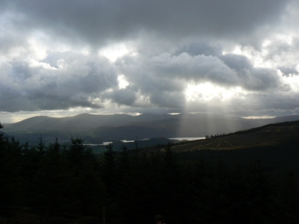 The sun breaks through over Derwent Water