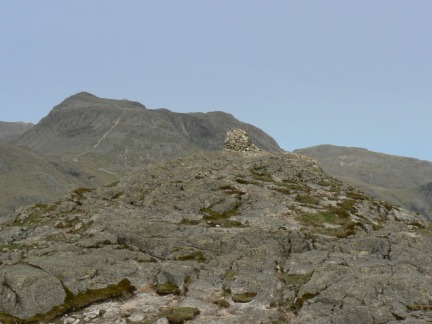 The top of Pike O'Blisco looking to Bow Fell