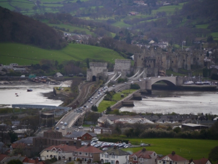 Conwy Castle from above Marl Hall Woods