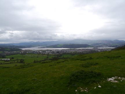 The view across to the Conwy Estuary from the top of Bryn Pydew