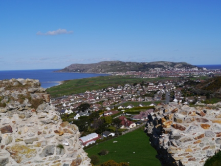Great Orme from the meagre ruins of Deganwy Castle