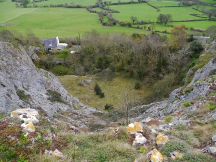 Looking down the quarry feet away from the obelisk
