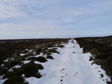 The snow covered path across Pott Moor