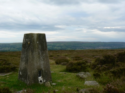 The trig point on Askwith Moor