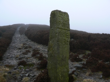 The old Ripon to Ilkley milestone above Gawk Hill Gate