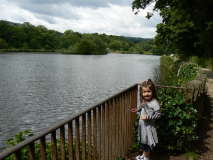 Rhiannon by the large mill pond at Glasshouses