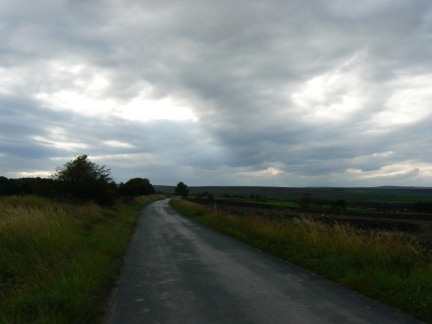 The minor road leading out of Timble