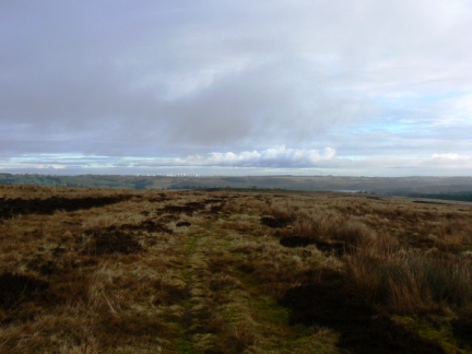 The faint remains of the old Roman road from Aldborough to Ilkley