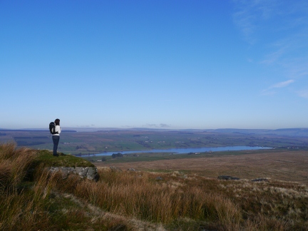 Lisa looking towards Hury Reservoir