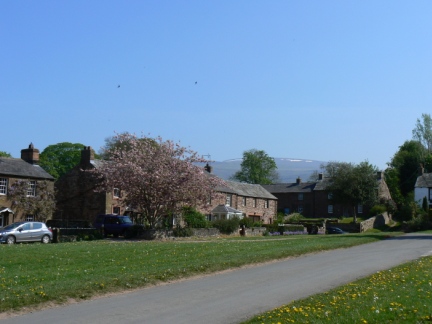 By Milburn village green looking up to Cross Fell