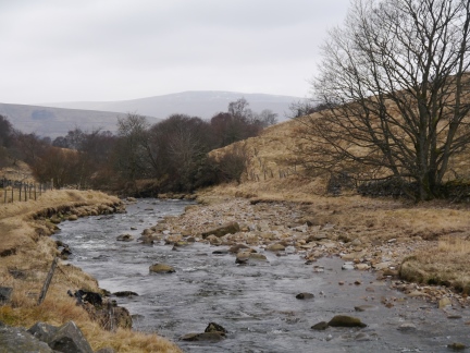 Looking back along the River Nent towards Grey Nag