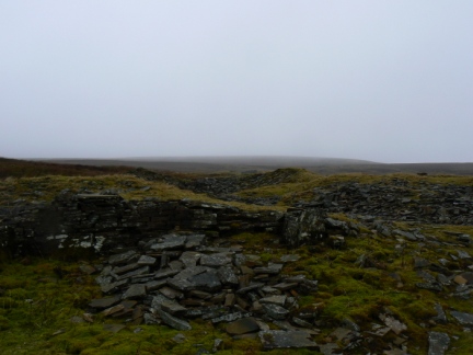 Remains of mine workings on Slate Quarry Moss