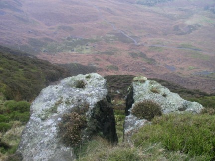 A cloven rock on Cringle Moor
