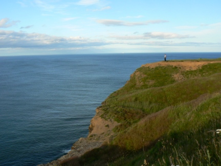 Dave on the cliffs above Cow and Calf Rock