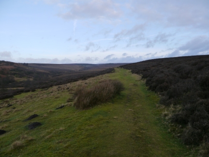 The grassy path leading on to Hutton Ridge