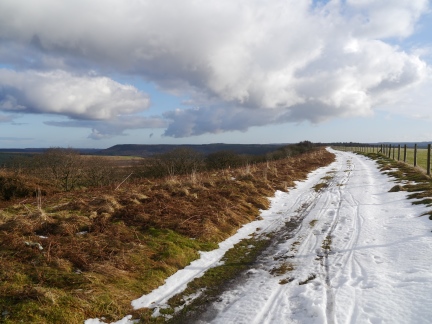 The snow covered path along Newgate Brow