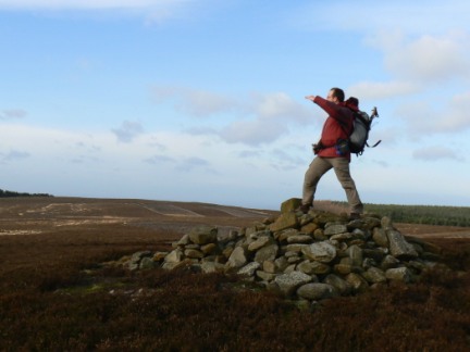 On the summit cairn of Great Ayton Moor
