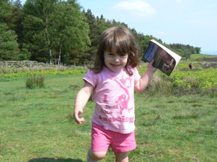 Rhiannon having a run after refueling with picnic food