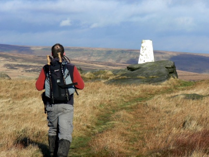 Approaching the trig point on Broadstone Hill